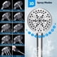 thumbnail image 5 of Cabezal de ducha alta presión 10 pulgadas, cabezal de ducha de mano con brazo de extensión ajustable 12 pulgadas, manguera de ducha 10, 5 of 8