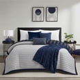 thumbnail image 6 of Mainstays Grey Striped Reversible Quilt, Full/Queen, 86" x 90", 6 of 9