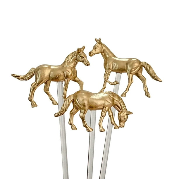¡Venta caliente! Juego de 3, agitadores de bebidas para caballos, palitos giratorios para cócteles, palitos giratorios, agitadores reutilizables para bebidas de caballos