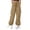 Khaki, variant on Toddler Summer Casual Elastic Waist Cargo Pants Solid Color Side Pockets Lightweight Casual Long Pants Red, 10-11 Years
