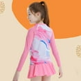 thumbnail image 6 of XBASW Kids Teen Girls Swimsuits Two Piece Long Sleeve Swimwear Tops with Swim Skirt Sets Sun Protection UV 50+ Bathing Suit for 8-14 Years, 6 of 9