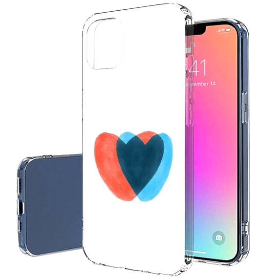 TalkingCase Slim Phone Case Compatible for Apple iPhone 14 Pro Max, Double Love Heart Print, Lightweight, Flexible, Soft, Printed in USA