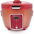 thumbnail image 1 of Restored Aroma Professional ARC-1230R Cool Touch Glass Lid, Food Steamer, Slow Cooker, Multicooker with 11 Preset Functions, Steam Tray, Measuring Cup, Rice Spatula, 20 Cooked, Red (Refurbished), 1 of 6