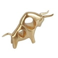 thumbnail image 3 of Golden Bull Figurine, Resin Chinese Feng Shui Ox Statue Bull Sculpture Ornaments Wealth Good Luck Sculpture Handmade Hollow Resin Artware Lucky Home Decorations, 3 of 9