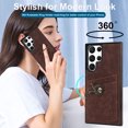 thumbnail image 7 of Dteck for S24 Ultra Case, for Galaxy S24 Ultra Case Card Holder,360 Degree Ring Holder Stand,Slim Phone Case Leather for Men Women,Shockproof Protective Thin Wallet Cover, Coffee, 7 of 7
