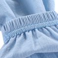thumbnail image 7 of Domuza Boys Casual Cotton Linen Pants Girls Straight Leg Elastic Waist Loose Pants Wide Leg Solid Lightweight Trousers with Pocket Light Blue 120, 7 of 7
