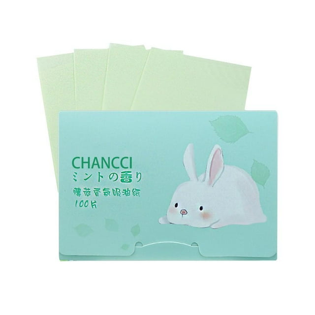 Oil Control Blotting Paper, 100 Sheets Face Mattifying Tissues for Oily Skin, Instantly Absorbs Excess Shine, Portable & Discreet, White