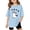 Light Blue, variant on Bibifish Little Girls Tshirts Casual Graphic Tops Comfy Round Neck Tees For Kids Stylish Printed Shirts Soft Funny Letter Print Daily Wear Pullover Tops
