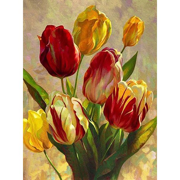 Taladro Pintura Diamante (DB2657) 5D DIY Flor Cuadrada Completa Kits de Punto de Cruz (C039) 50x70cm FLhrweasw Nuevo