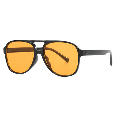 Yellow Square Frame Blue Light Glasses – UV Protection Oversized Eyewear for Computer, Work, Travel, and Daily Use, Stylish Anti Eye Fatigue Glasses for Women & Men