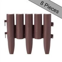 Gardenised QI004111.8 9.25 x 11 x 1 in. Decorative Interlocking Half Log Lawn Edging Garden Ornamental Fence Border, Brown - Pack of 8