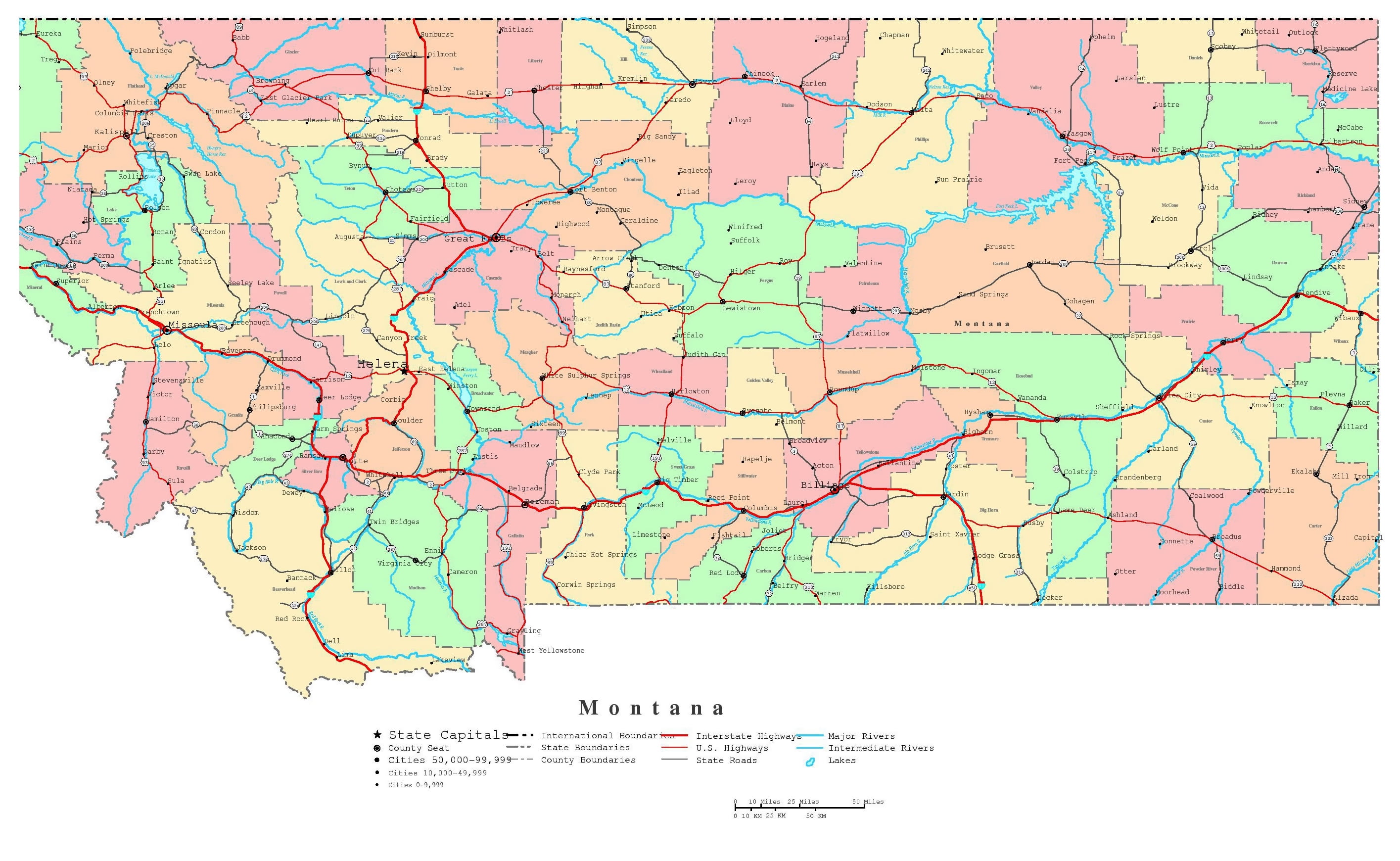 Montana County Map With Names