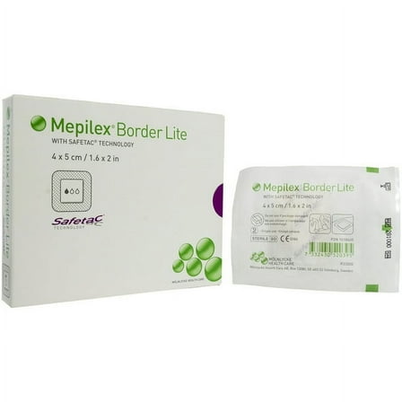 Molnlycke Mepilex Lite Silicone Foam Dressing 1.6”x 2” Square 10 Ct | Absorbent Mepilex Border Foam Dressing | Waterproof Dressing for Wounds | Hydro Bandaids | Wound Dressing