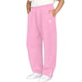 thumbnail image 2 of Gamviast Boys Open Bottom Sweatpants with Ankle Zippers Casual Athletic Track Pants Elastic Waist Relaxed Fit Back To School Gym Lounge Pants with Pockets Pink 9-10Years, 2 of 8