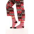 thumbnail image 4 of #FollowMe Printed Microfleece Button-Front PJ Pant Set with Socks  Soft & Stylish Sleepwear (Black - Candycane, Medium), 4 of 4