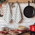 thumbnail image 6 of Vintage Bohemia Kitchen Towels Set of 2, Blue Gray Boho Abstract Flowers Beige Absorbent Dish Towels for Kitchen, Microfiber Hand Towel, Quick Drying Tea Towel for Cleaning Decorative Dishcloths, 6 of 7