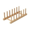 thumbnail image 4 of FELTECHELECTR 2Pcs Dark Brown Wood Dish Racks with Minus Tolerance Design for Kitchen, 4 of 8