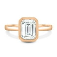 thumbnail image 2 of ESTE ORIGIN 2.00Ct Emerald Cut Bezel Set Lab-Grown Diamond Solitaire Engagement Ring in 14K Rose Gold for Women US 10.5, 2 of 6