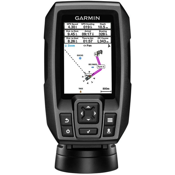 Garmin STRIKERâ¢ 4 Fishfinder Worldwide Version w/77/200kHz - 4-Pin Transducer w/Transom & Trolling Motor Mounts
