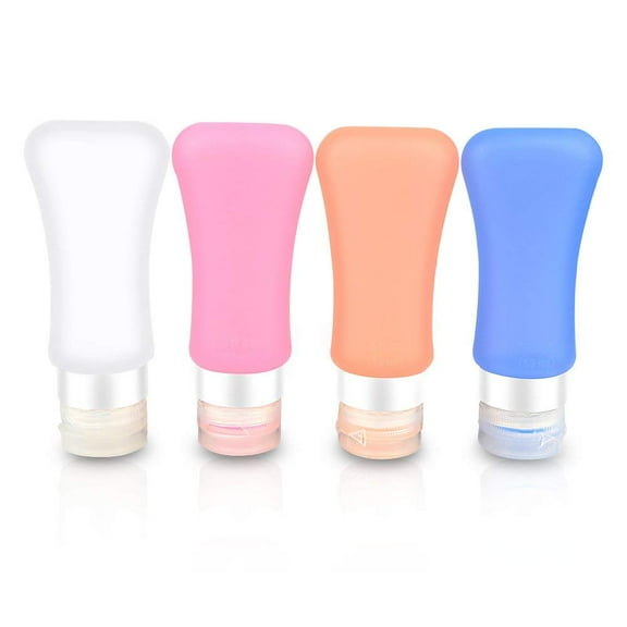 Leakproof Travel Bottles Set - TSA Approved Leakproof and Squeezable Silicone Travel Containers and Protable Clear Travel Bag - For Shampoo, Conditioner, Lotion