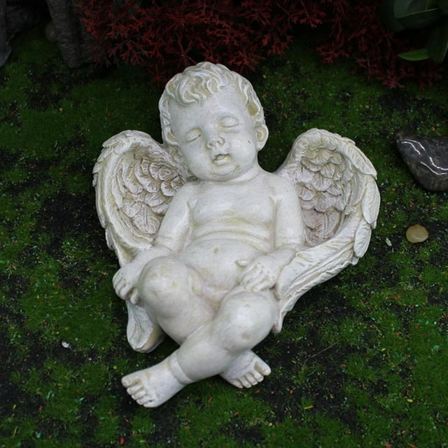 Estatuilla de jardín de resina de querubines ángeles shamjiam estatua de ángel