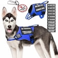 thumbnail image 1 of Chaleco para perros de servicio MOOGROU con etiqueta de identificación y 10 parches, color azul M, 1 of 7