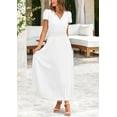 thumbnail image 3 of PRETTYGARDEN Women's Summer Maxi Dresses Trendy Casual Button V Neck Ruffle Cap Sleeve Long Flowy Pleated Dress, 3 of 6