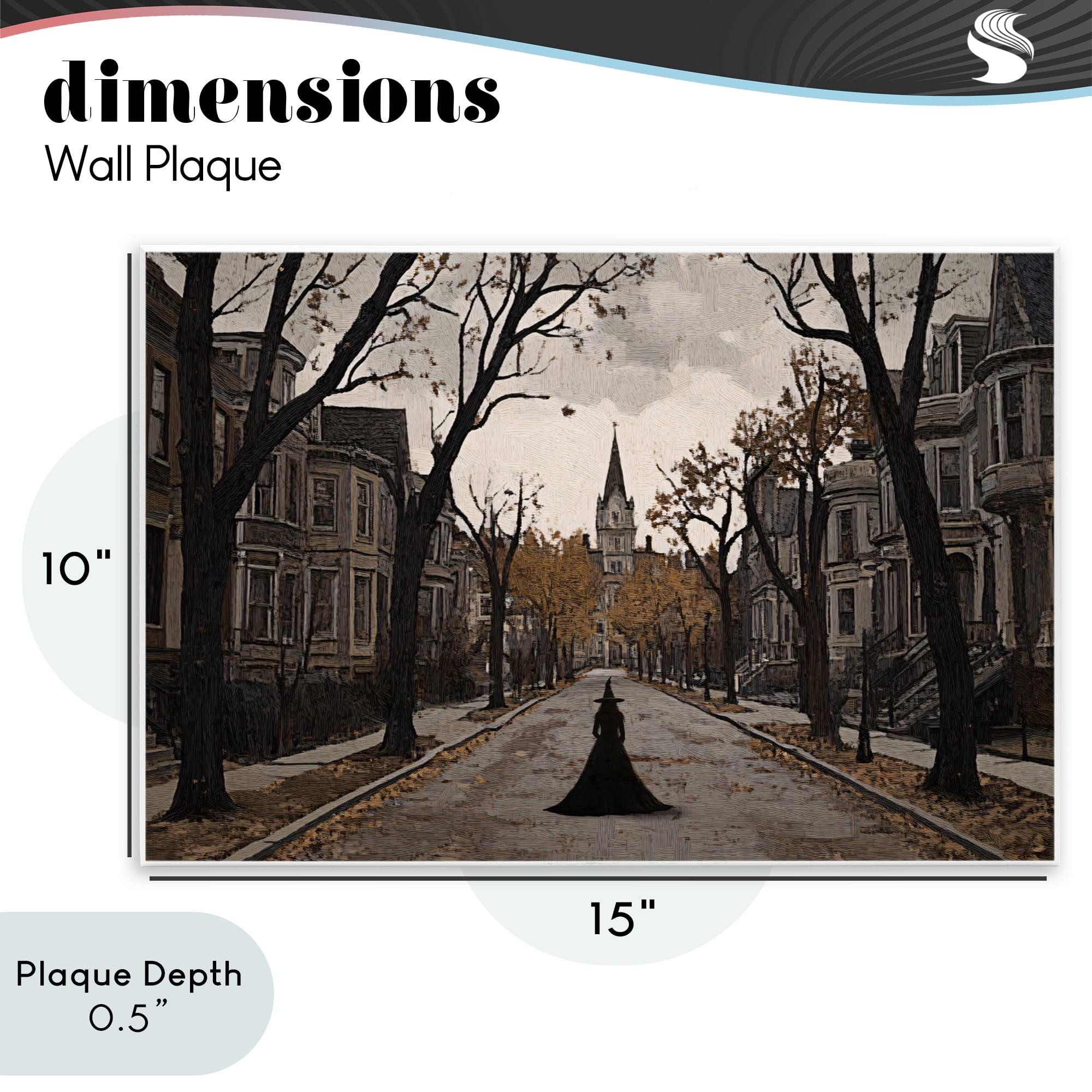 Stupell Industries Witch Strolling Town Streets Wall Plaque Art, design by Jacky Ngan