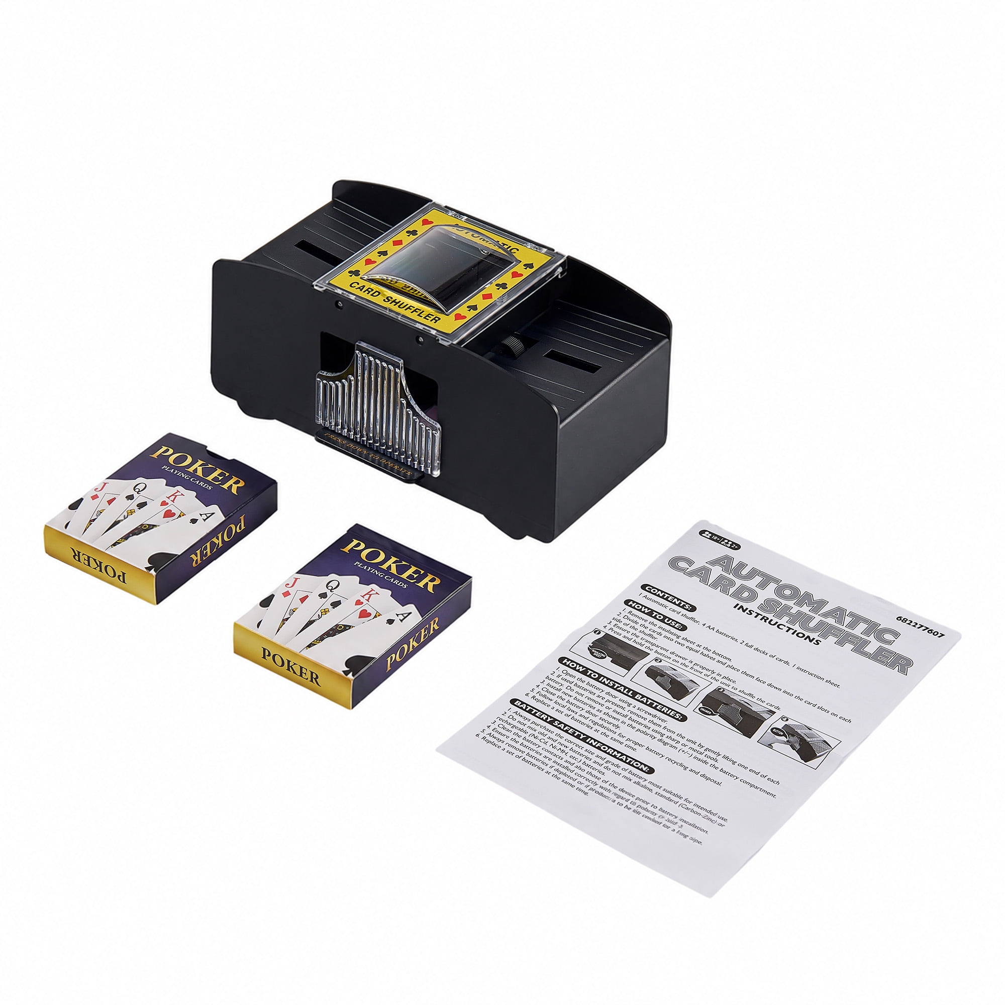 Automatic Card Shuffler 2 Deck,Battery-Operated Electric Poker Shuffler, For Home Card Game, Travel, 4 Batteries Included, Age Group 18+