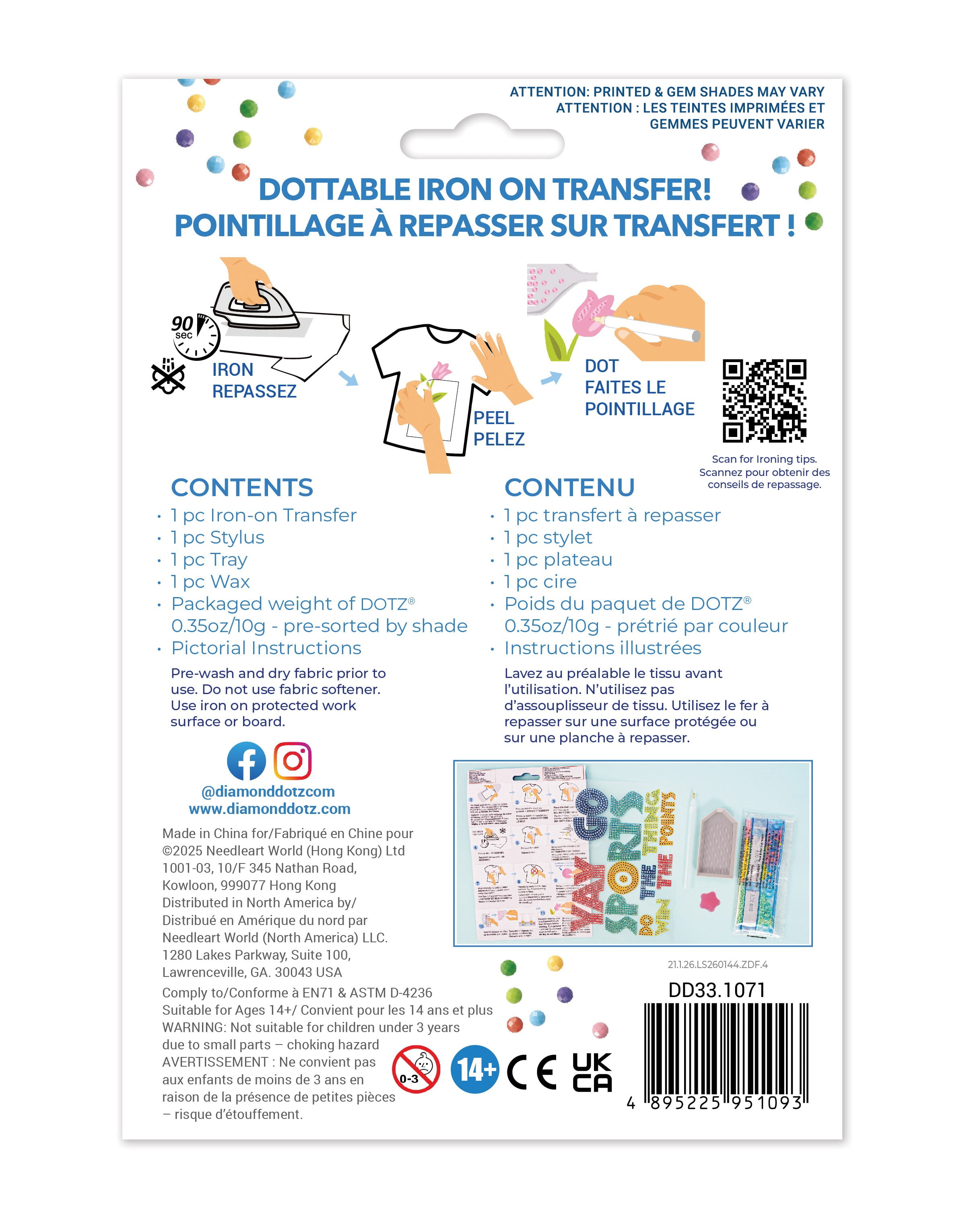 DIAMOND DOTZ® Yay! Go Sports Iron-On 'N' Dot Transfer