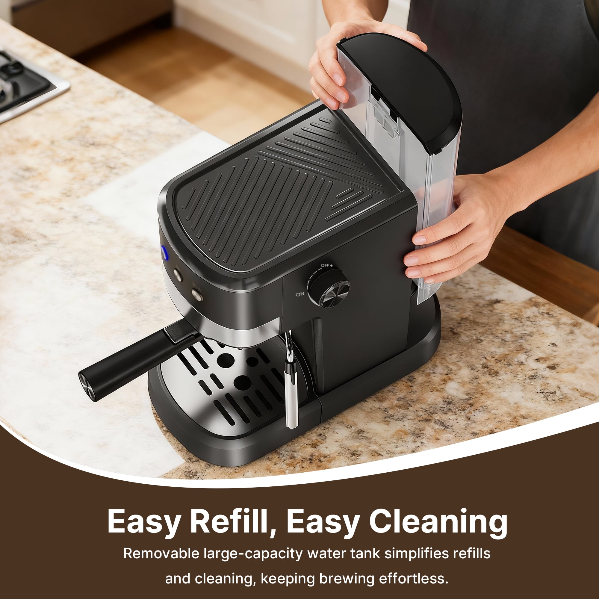 Expresso Machine 15 Bar with Auto Milk Frother, Professional Espresso Maker with Steam Wand