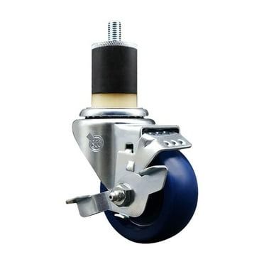 3 Inch Solid Poly Swivel 1-7/8 Inch Expanding Stem Caster with Brake SCC
