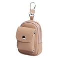 thumbnail image 2 of Leather Backpack Keychain Cute Travel Purse Makeup Bag For Women Compact Organizer With Carabiner Clip, 2 of 3