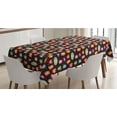 thumbnail image 1 of Alien Tablecloth, Abstract Beings with Facial Expressions Crying Laughing Happy Colorful Stars, Rectangle Satin Table Cover Accent for Dining Room and Kitchen, 60" X 90", Multicolor, by Ambesonne, 1 of 2