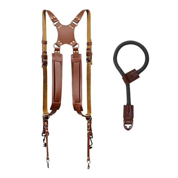 Correa de hombro doble para cámara, juego de pulsera con correa de cámara dual ajustable para doble hombro para cámara de 2 piezas Solución innovadora