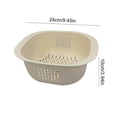 thumbnail image 3 of UNLLLL Square Plastic Colander Basket with Strainer Holes, Kitchen Sink Washing Drainage Bowl, for Countertop Storage Serving Rice Vegetables and Fruit (Yellow), 3 of 7