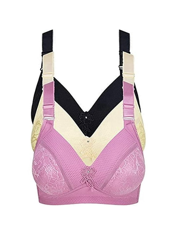 3 Pack Light Padded Bras, Bralettes for Women Plus size, Padded Contour Everyday Bras A-40C
