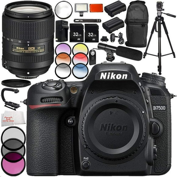Nikon D7500 DSLR Camera with AF-S DX NIKKOR 18-300mm f/3.5-6.3G ED VR Lens 16PC Accessory Bundle – Includes 2x 32GB SD Memory Cards + 2x Replacement Batteries + MORE - International Version (No Warran