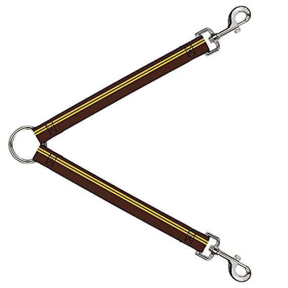 Buckle-Down Leash Splitter - Racing Stripe Brown Gold - 1" Wide - 30" Length