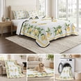 thumbnail image 6 of Full Quilt Set 78''x90'', Lemon Yellow Lightweight Bedspread Coverlet Set with 2 Pillow Shams, Modern Country Flower Floral Summer Spring Breathable All Season Quilt Bedding for Bedroom/Guest Room, 6 of 9