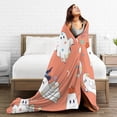 thumbnail image 5 of DouZhe Ultra-Soft Micro Fleece Lightweight Flannel Bed Blanket, Magical Cute Happy Ghosts Print Cozy Warm Throw Blankets, 80"x60", 5 of 7