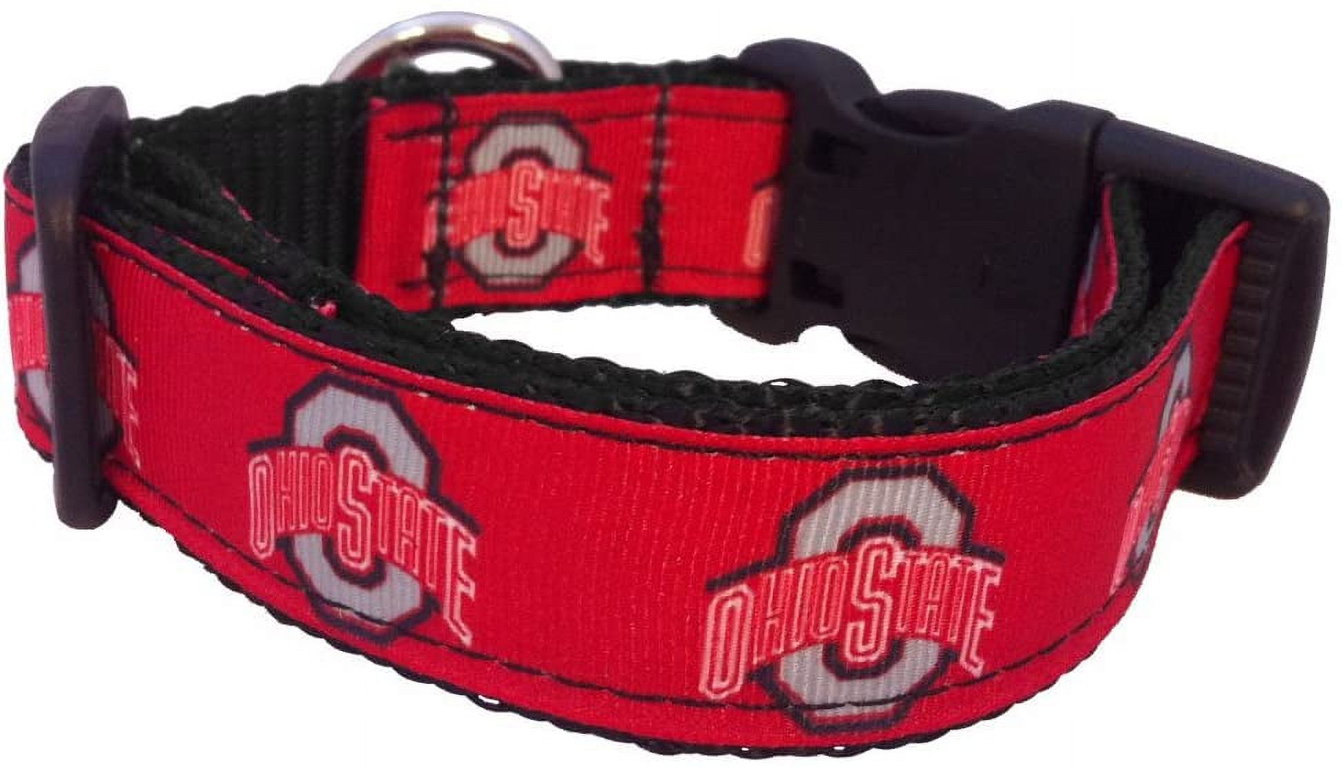 Brand New Ohio/State Small Pet Dog Collar(1 Inch Wide, 8-14 Inch Long), and Small Leash(5/8 Inch Wide, 6 Feet Long) Bundle, Official Team Logo/Red Color - image 3 of 3