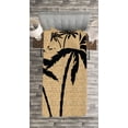 thumbnail image 3 of Ambesonne Tropical Quilted Bedspread Set 2 Pcs, Palm Tree Silhouettes, Twin Size, Pale Brown and Black, 3 of 3