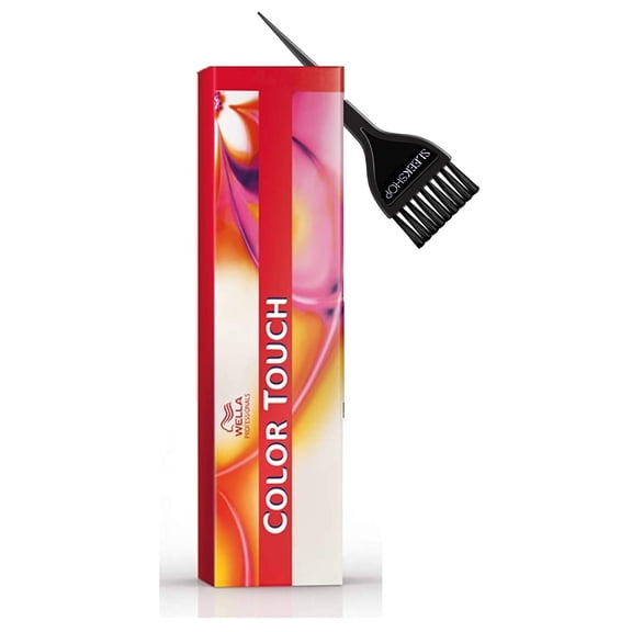 COLOR TOUCH (2/0 Darkest Brown/Natural) Demi-Permanent Hair Color 2 oz and Sleekshop Tint Brush (Bundle 2 items)