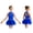 Royal Blue, variant on Girls Feather Latin Dance Leotard Dress Sleeveless Cutout Back Mesh Patchwork Dancewear for Stage Performance Light Blue 16