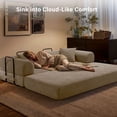thumbnail image 6 of 5-in-1 Folding Convertible Sofa Bed, 79" Corduroy Floor Couch Futon, Pull-Out Sleeper Loveseat, Modular Boneless Sofa for Living Room & Bedroom, Beige, 6 of 10