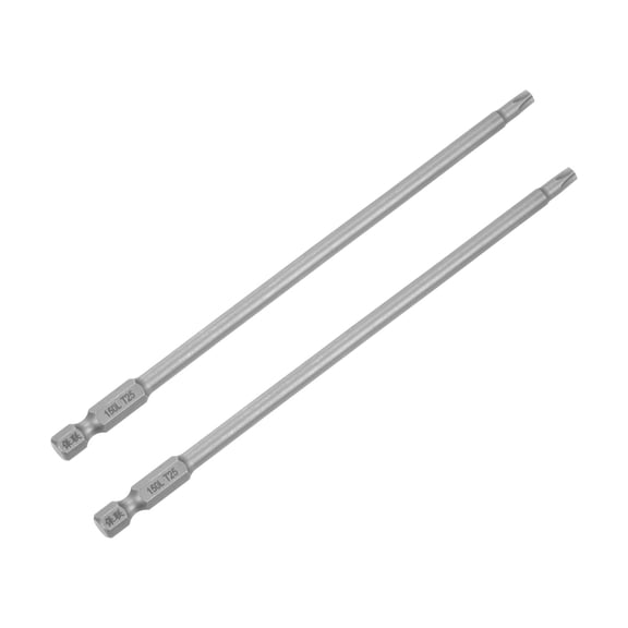 Uxcell 2pcs 1/4" Hex Shank T25 Magnetic Torx Security Screwdriver Bit 150mm Long
