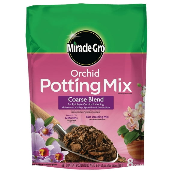 Miracle-Gro Orchid Potting Mix Coarse Blend Soil, 8 qt