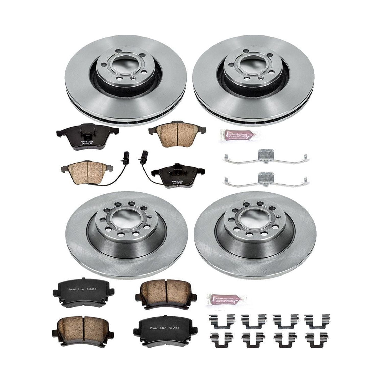 Power Stop Front and Rear Stock Replacement Brake Pad and Rotor Kit KOE4066