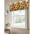 thumbnail image 6 of Summer Sunflowers Curtain Valances for Windows, Red Yellow Floral Leaf Wood Grain Kitchen Valance Window Treatment, Light Filtering Block Curtains for Bathroom/Bedroom/Living Room 42'' x 18'', 6 of 9